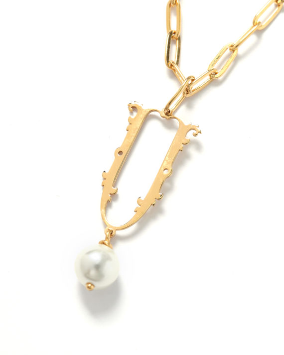 U Letter pearl-embellished necklace image number 2