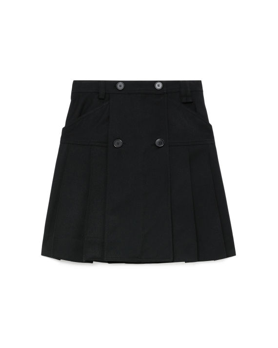 Buttoned pleated mini skirt image number 0