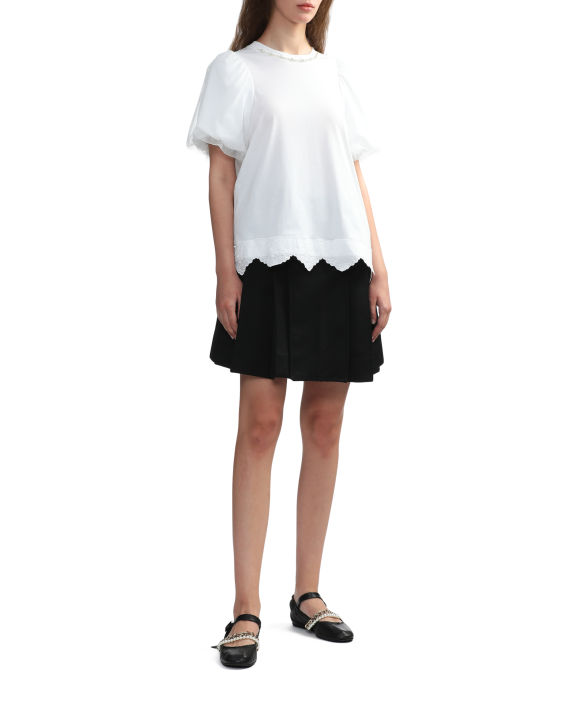 Buttoned pleated mini skirt image number 1