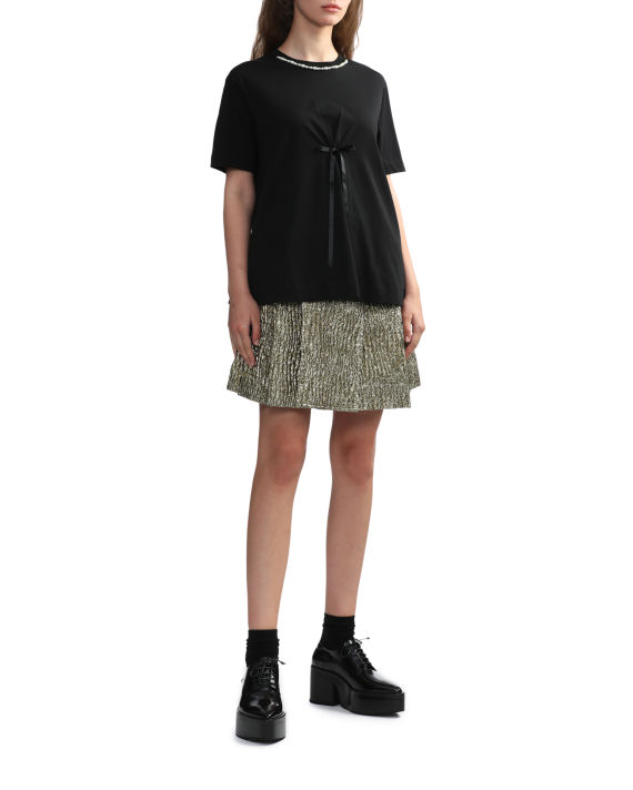 Pleated textured mini skirt image number 1