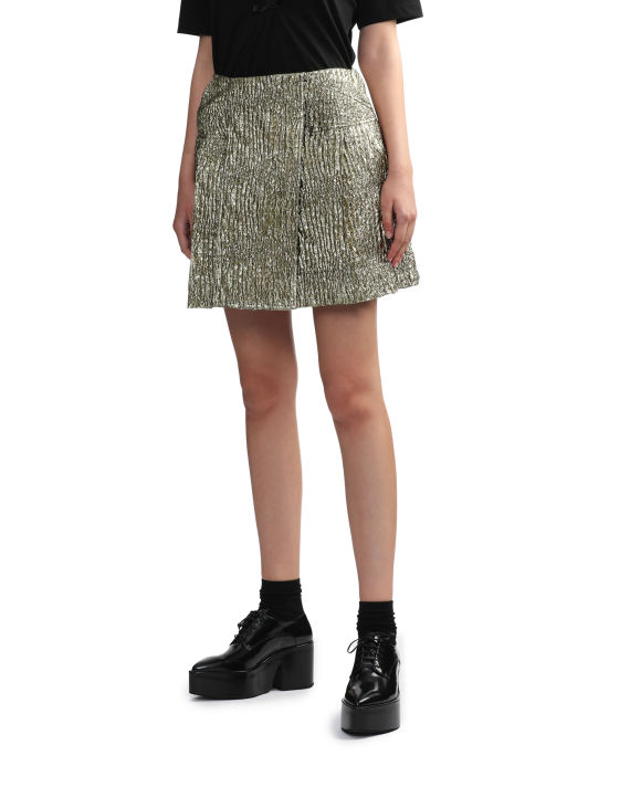 Pleated textured mini skirt image number 2