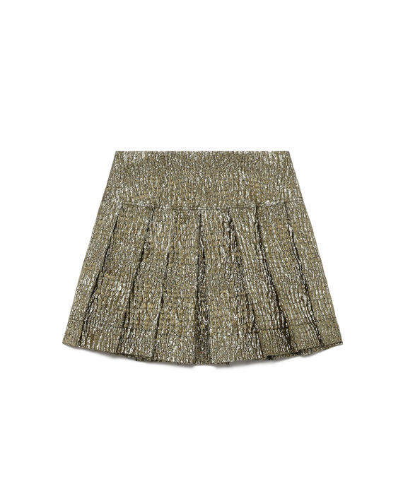 Pleated textured mini skirt image number 5