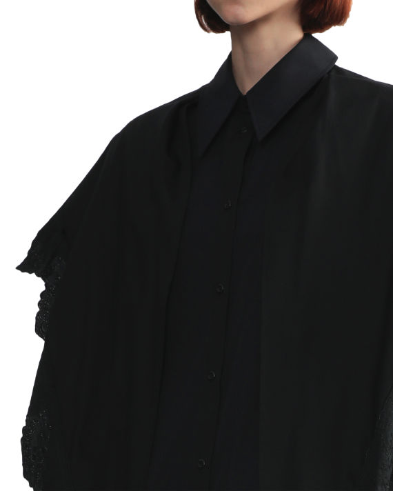 Pointed collar shirt with trim image number 4
