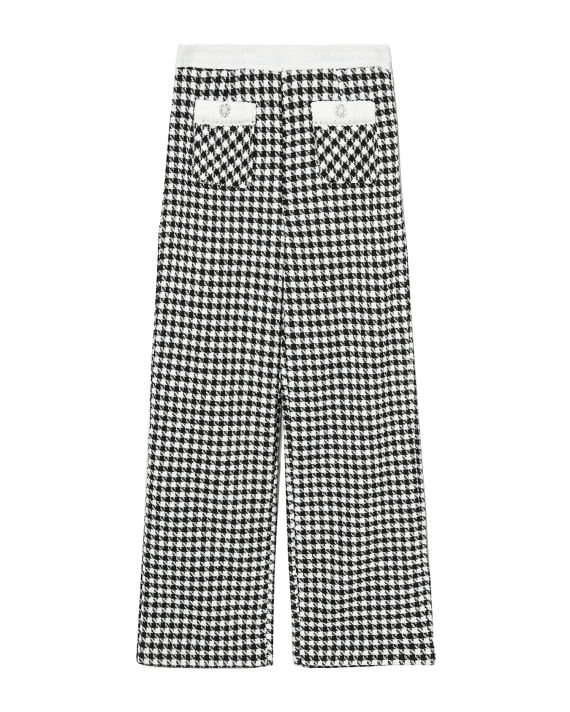 Relaxed houndstooth pants image number 0