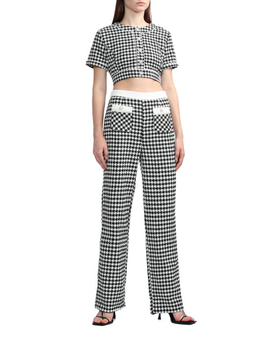 Relaxed houndstooth pants image number 1