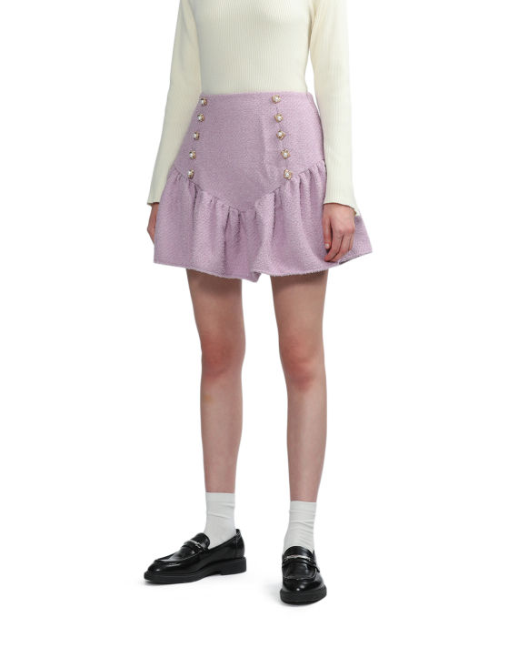 Embellished tweed mini skirt image number 2