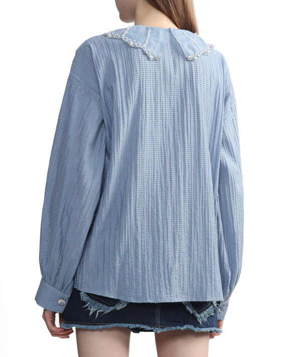Aqua embellished blouse image number 3