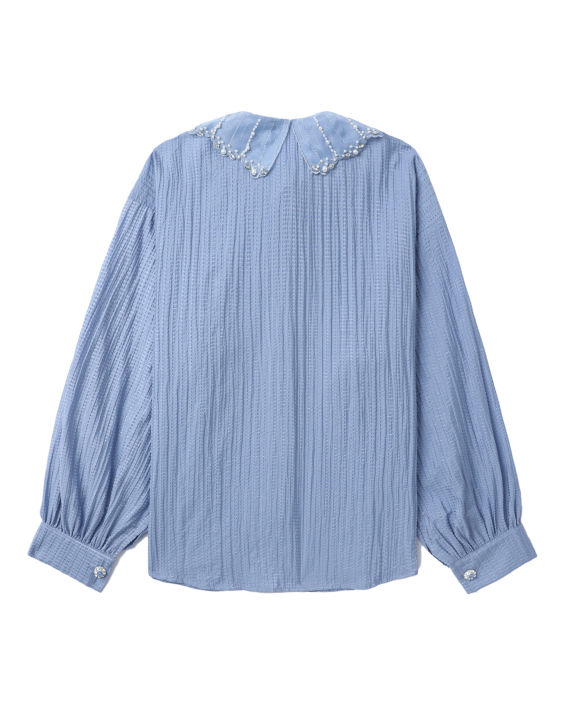 Aqua embellished blouse image number 5