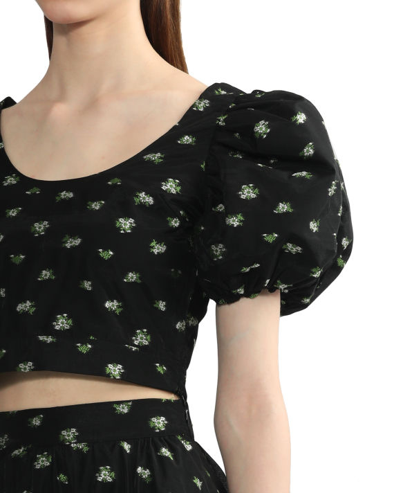 Floral embroidered top image number 4