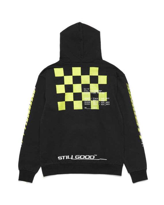 Checker graphic print hoodie image number 1