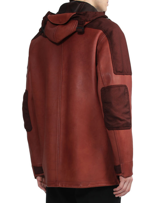 Hooded leather jacket image number 3