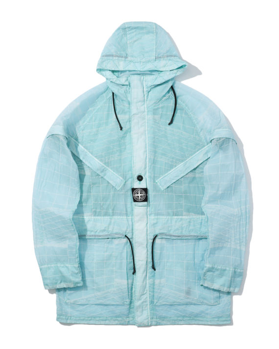 Poly grid hooded overcoat image number 0