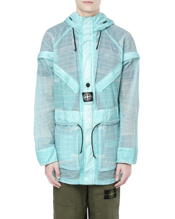 Poly grid hooded overcoat image number 1