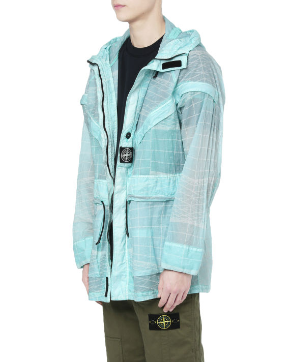 Poly grid hooded overcoat image number 2