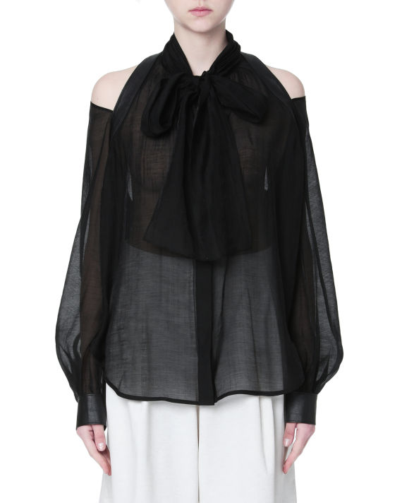 Sheer bow cut-out top image number 1