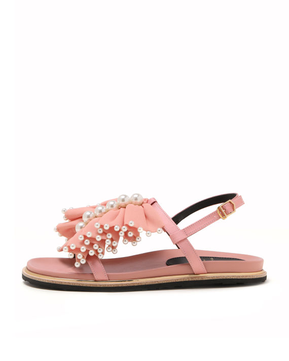 Embellished ruffle sandals image number 4