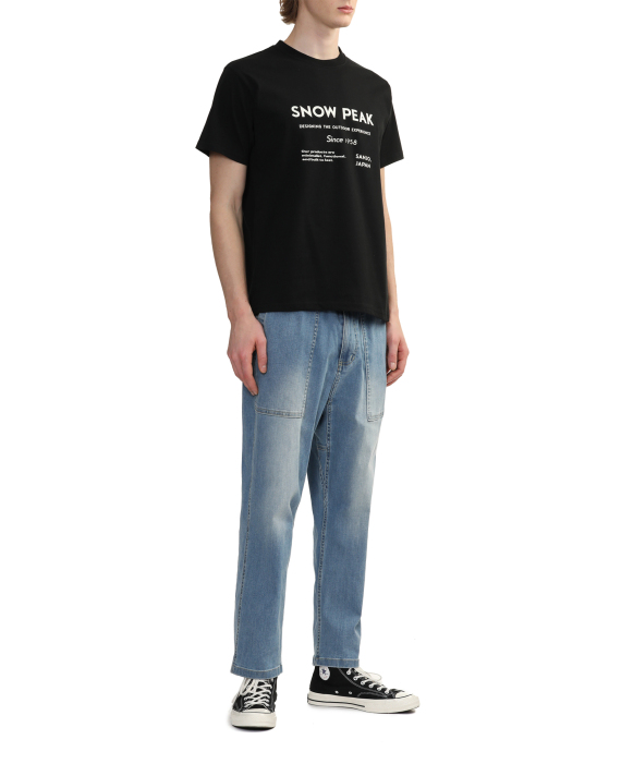 SNOW PEAK Logo print tee