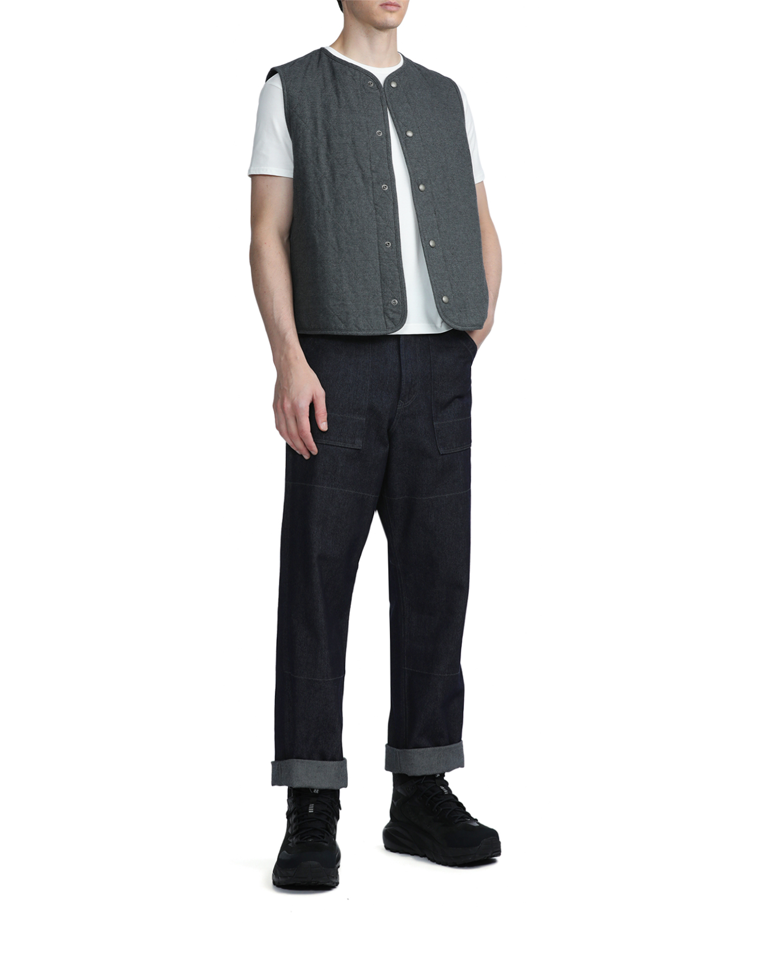 SNOW PEAK Quilted flannel vest | ITeSHOP