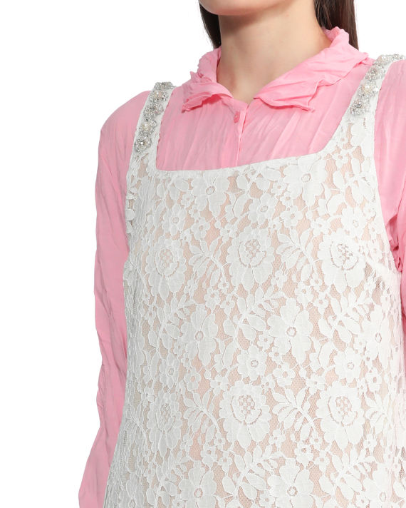 Embellished lace sleeveless mini dress image number 4