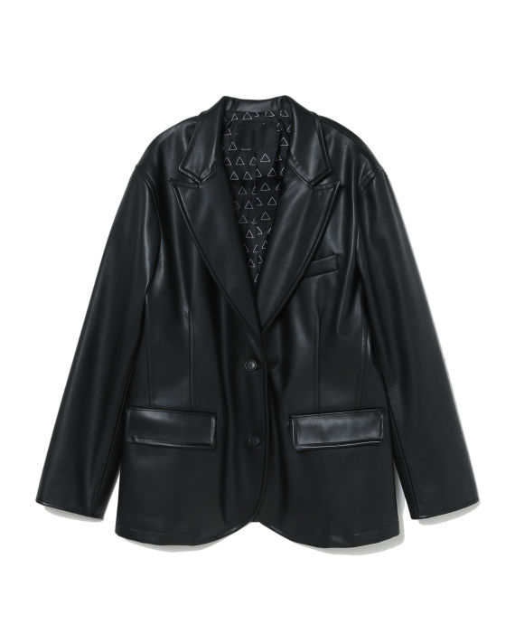 Relaxed faux leather blazer image number 0