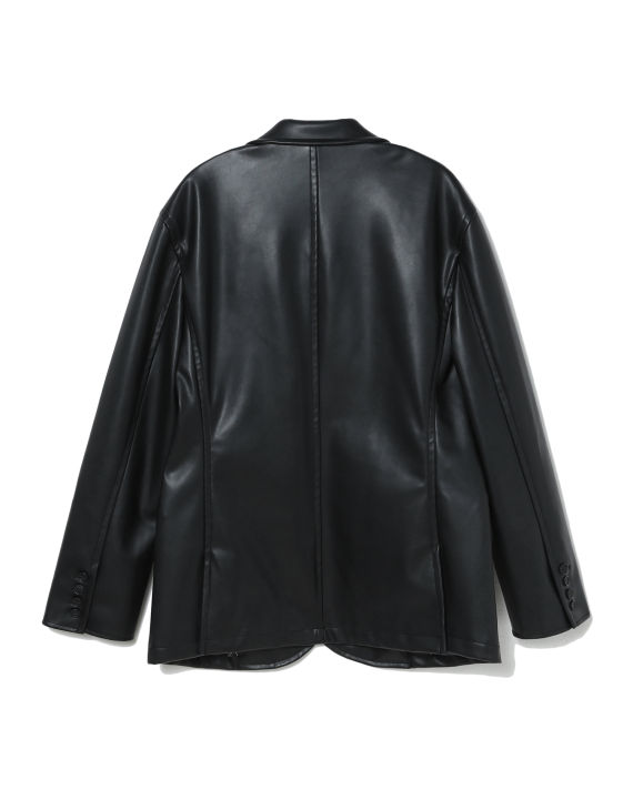 Relaxed faux leather blazer image number 6