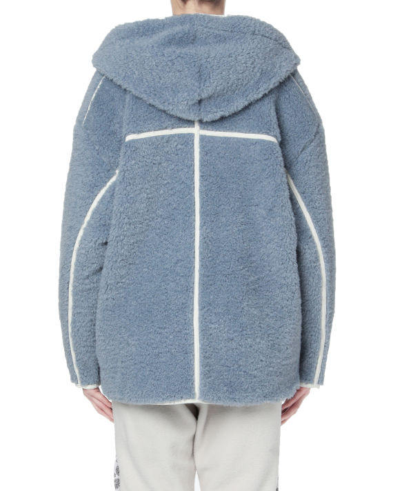 Faux shearling hooded zip jacket image number 5