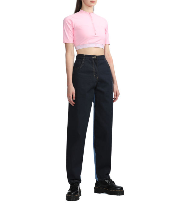 Two-tone tapered jeans image number 2