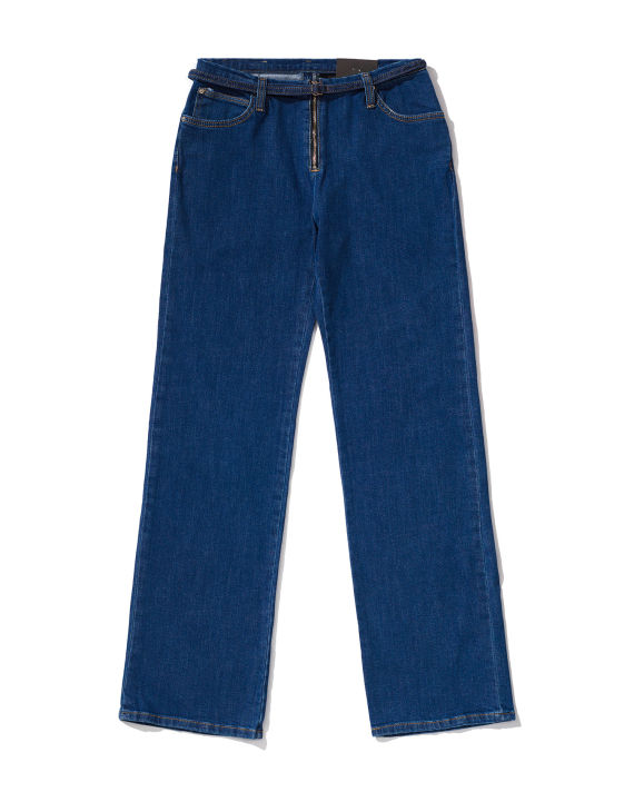 Zip-front belted jeans image number 0