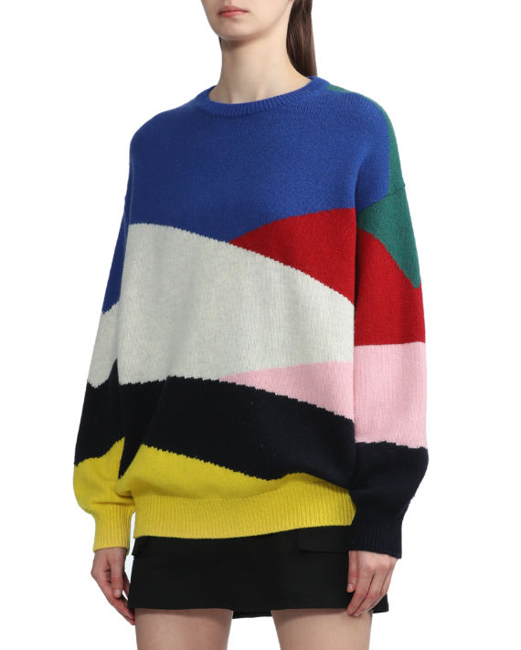 Intarsia relaxed sweater image number 3