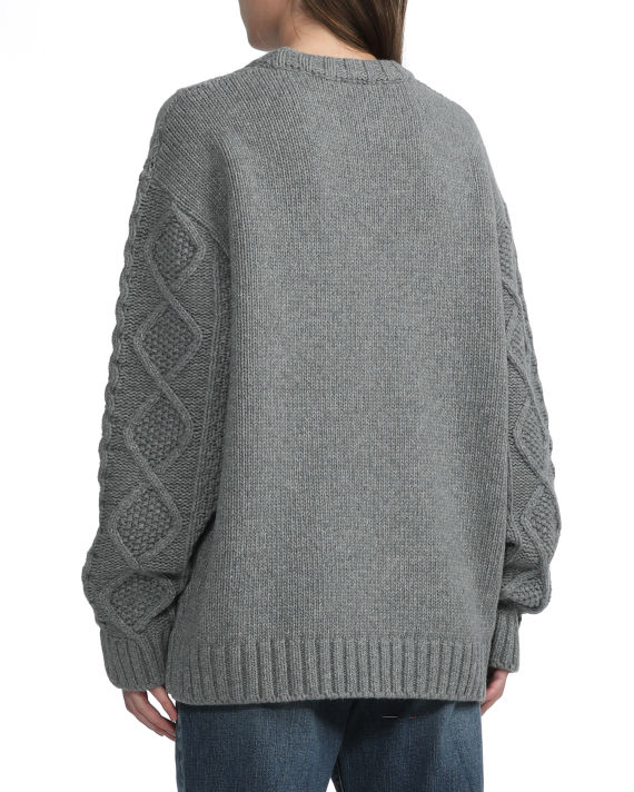 Relaxed cable knit sweater image number 3