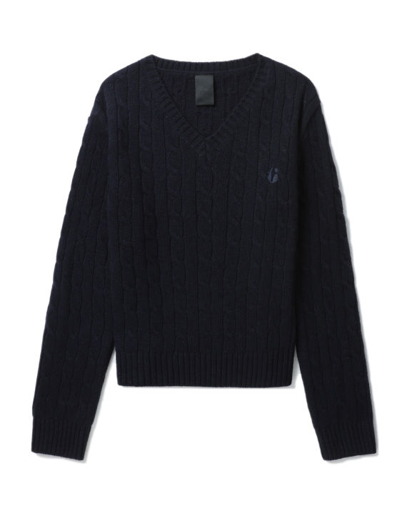 Embroidered cable-knit sweater image number 0
