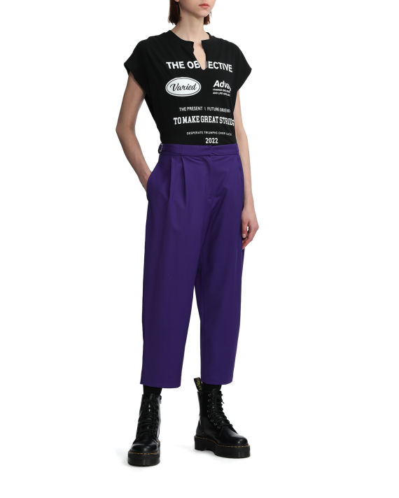 Pleated cropped pants image number 1