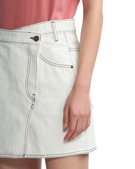 Contrast stitch mini skirt image number 4