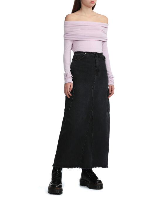 High-waist denim skirt  image number 1