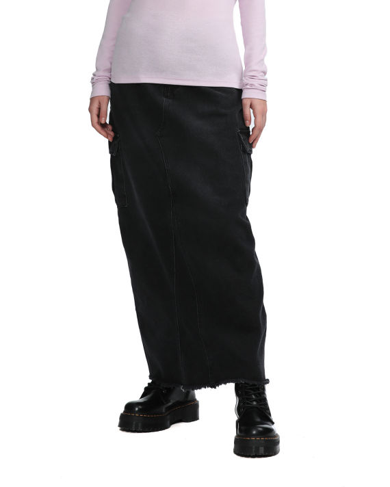 High-waist denim skirt  image number 2