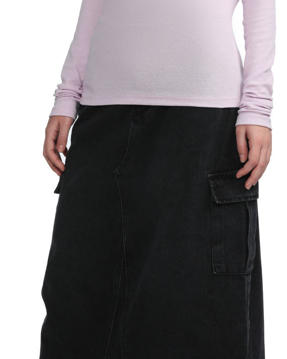 High-waist denim skirt  image number 4