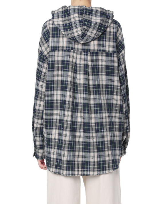 Plaid hooded shirt dress image number 3