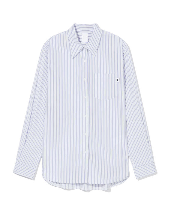 Oversized striped long-sleeve shirt image number 0