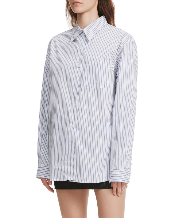 Oversized striped long-sleeve shirt image number 2