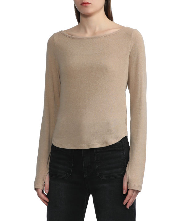 Slim-fit top with thumbhole  image number 2