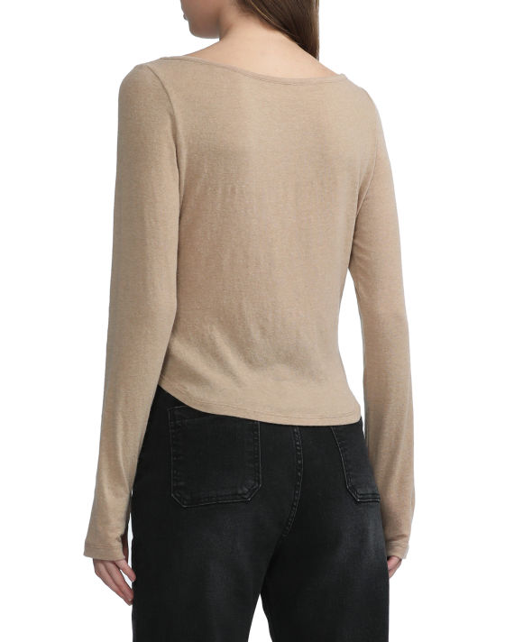 Slim-fit top with thumbhole  image number 3