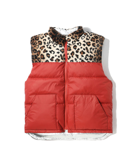 Leopard panelled down vest image number 0