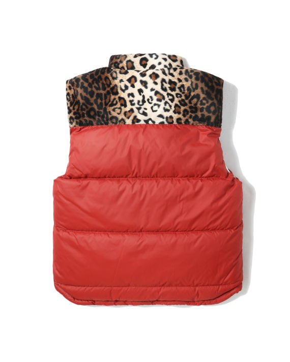 Leopard panelled down vest image number 7