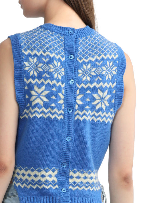 Intarsia knit vest image number 4