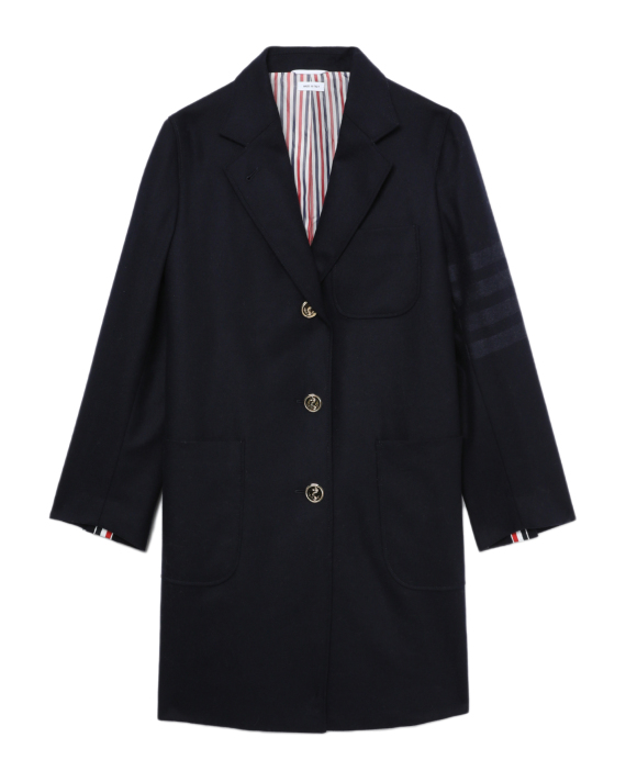 THOM BROWNE 4-Bar single breasted overcoat