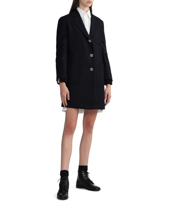 THOM BROWNE 4-Bar single breasted overcoat