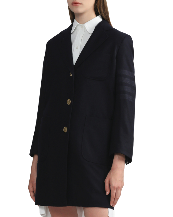 THOM BROWNE 4-Bar single breasted overcoat