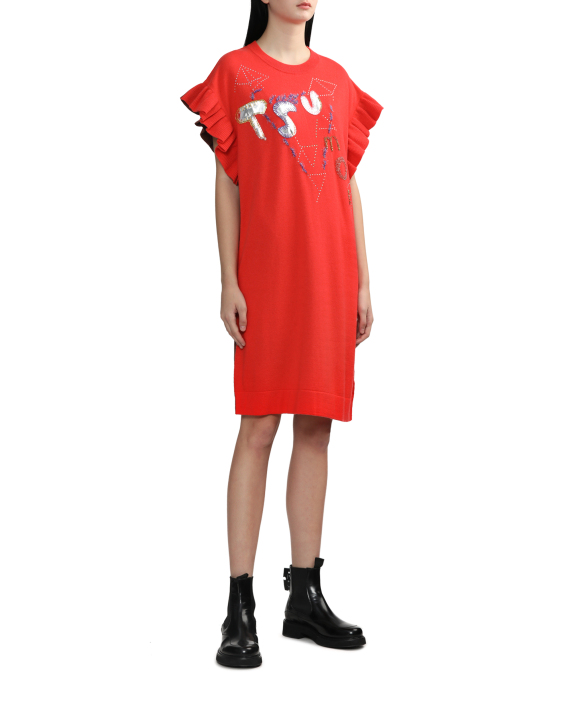 Tsumori Chisato Embellished double-face wool dress