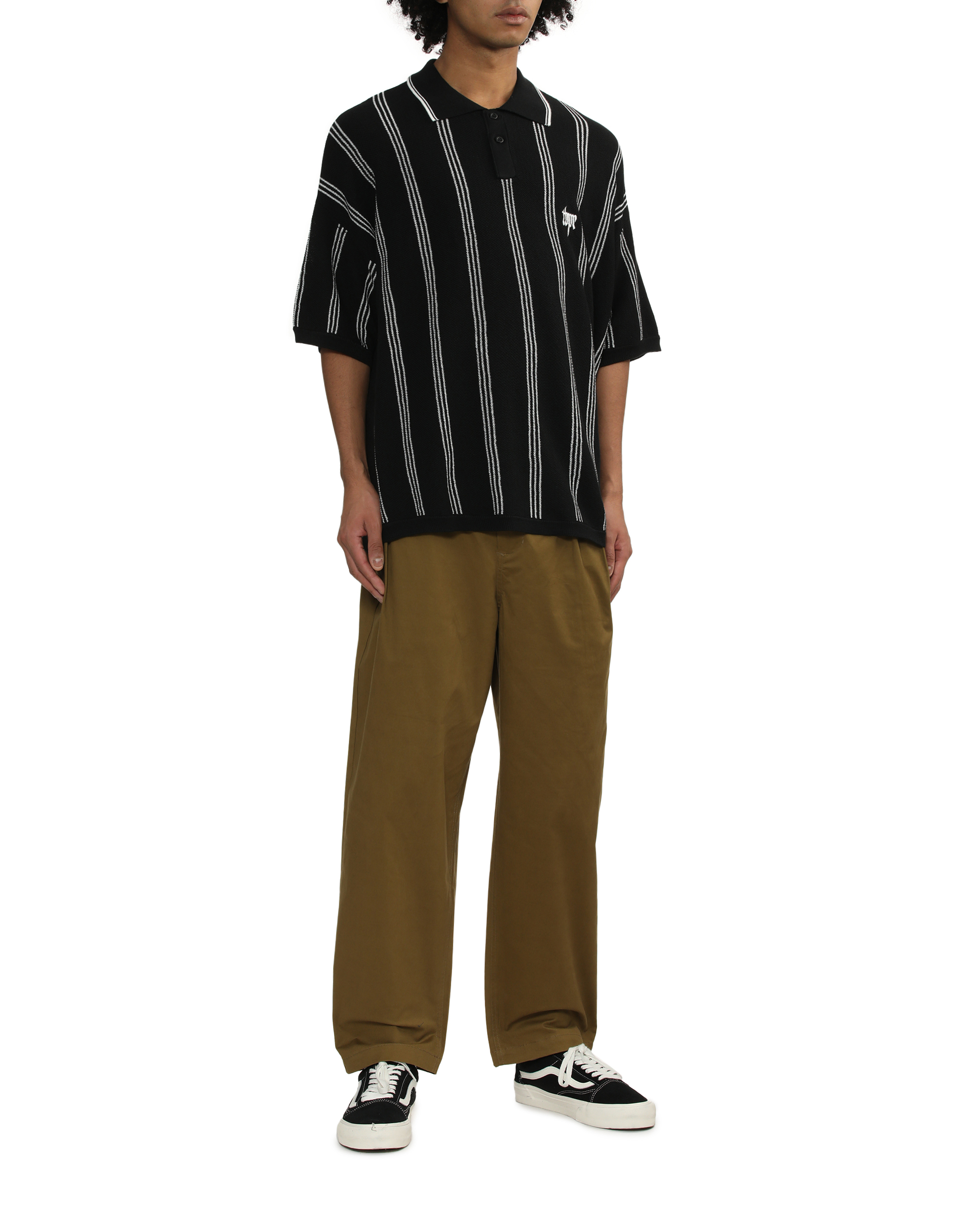 TIGHTBOOTH Stripe knit polo shirt | ITeSHOP
