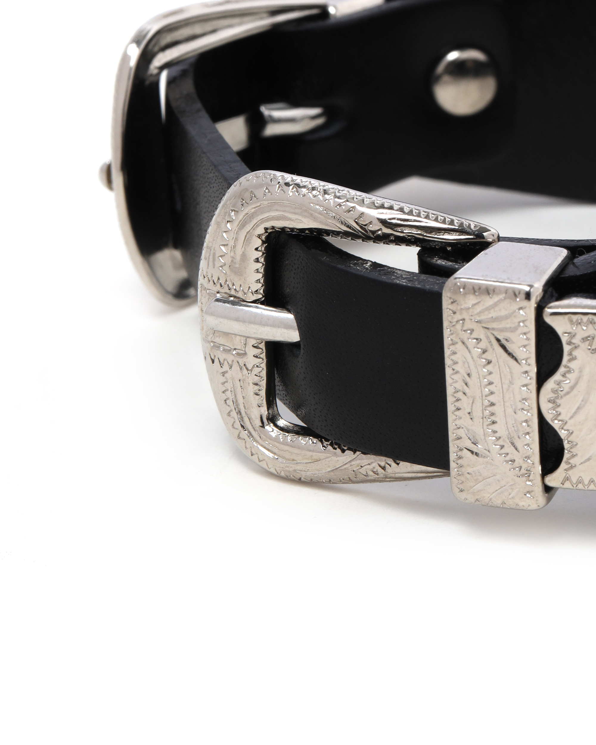 TOGA ARCHIVES Double buckle leather bangle | ITeSHOP